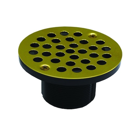 Jones Stephens 2in. IPS Plastic Spud with 4in. Polished Brass Round Stamped Strainer PVC D50982